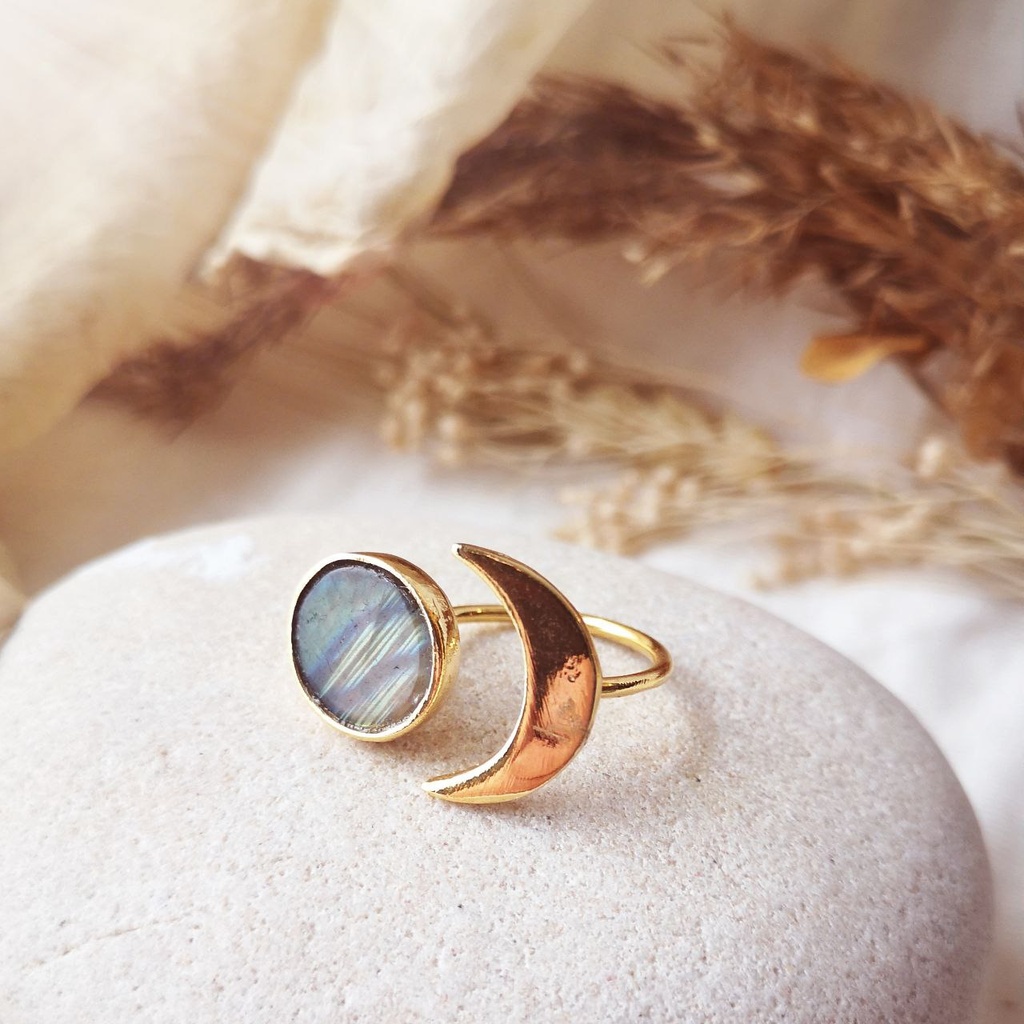 Bague Khŏnsoů Labradorite or 